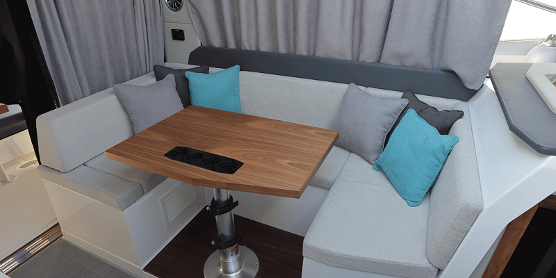 Seating and table on Princess Yacht Karnick