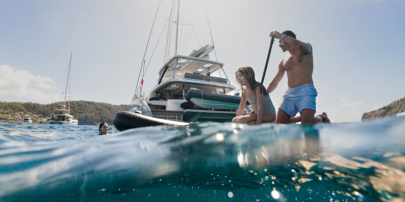 Lagoon Sixty5 Catamaran charter Mallorca SUP