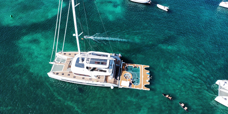 Lagoon Sixty5 Catamaran charter Mallorca with XXL bathing platform