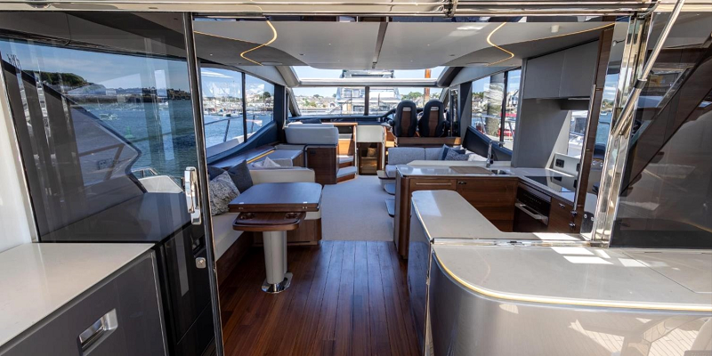 Princess_S72_Negotiator1_Yacht_Charter_Mallorca_galley_saloon