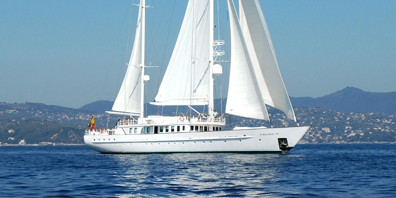 Side view of sailing yacht Mata Mua